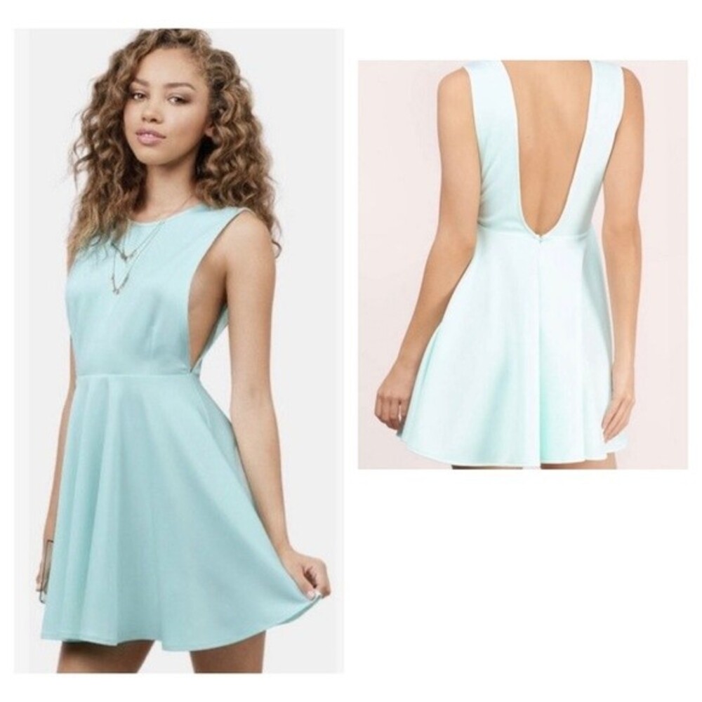 Tobi mint green backless skater dress size small NWT